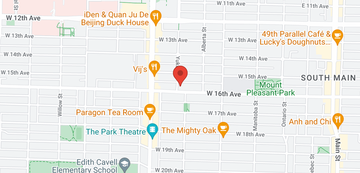 map of 395 W 16TH AVENUE